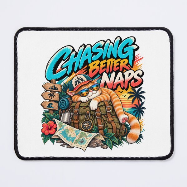 Item preview, Chasing Better Naps – Funny Travel Cat Adventure designed and sold by Ghostwave Atelier.