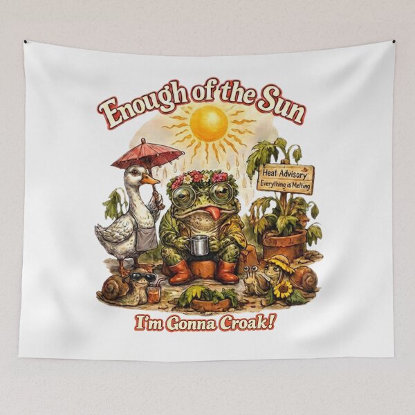Item preview, Enough of the Sun – I’m Gonna Croak! Funny Gardening Frog designed and sold by Classic Chaos Creations.