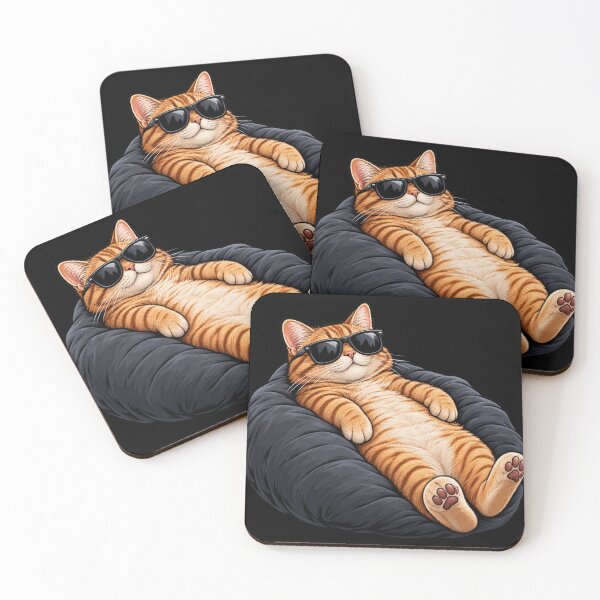Item preview, Cool Relaxed Cat with Sunglasses – Funny Chill Cat designed and sold by funny things random.