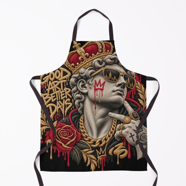 Item preview, Graffiti Statue Embroidery – Good Art Better Days Urban Streetwear Design designed and sold by Emoji Emblems.