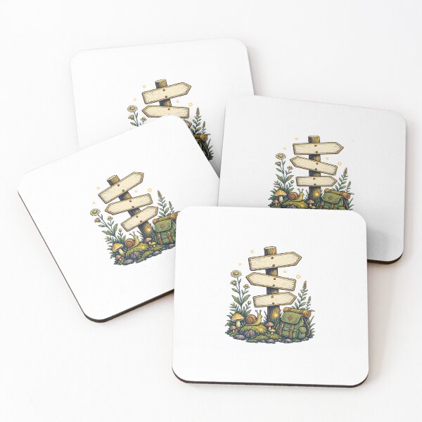 Item preview, Trail Marker for Lost Thoughts Whimsical Hiking Illustration designed and sold by QuietlyField.