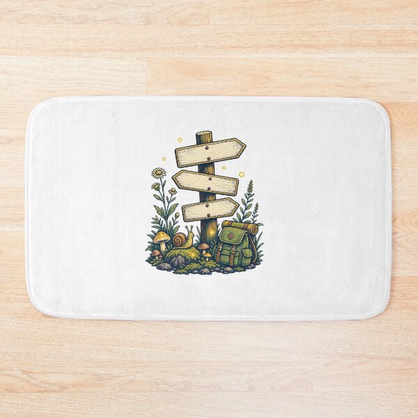 Item preview, Trail Marker for Lost Thoughts Whimsical Hiking Illustration designed and sold by QuietlyField.