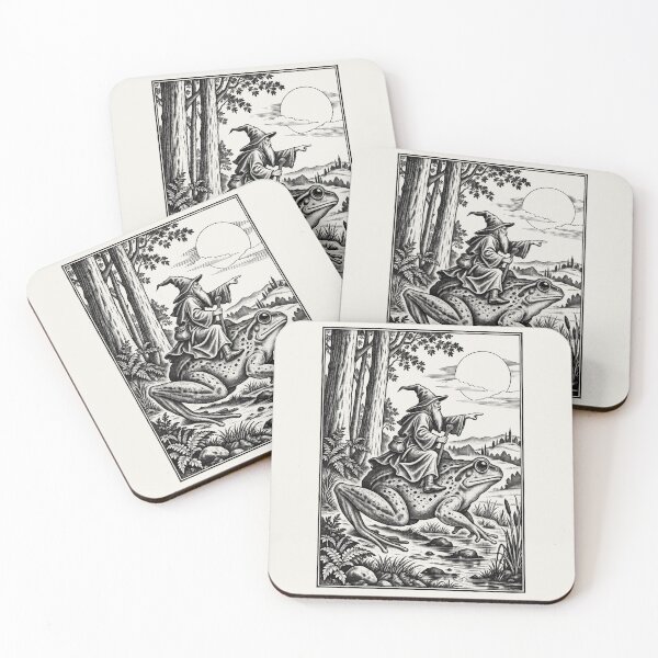 Item preview, Medieval Wizard Frog Rider – Vintage Fantasy Art designed and sold by AmiGraph.