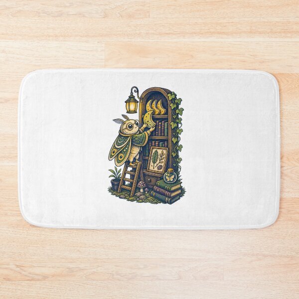 Item preview, Moth Librarian Moonlit Book Lover Illustration designed and sold by QuietlyField.