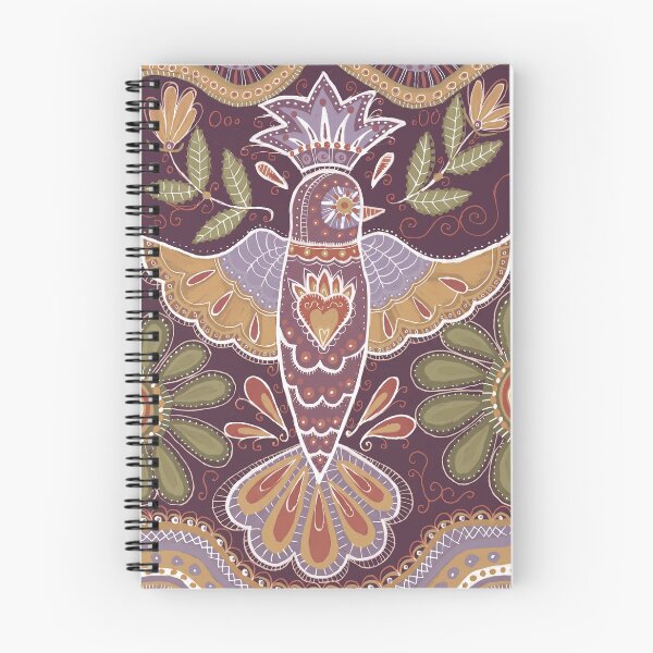 Item preview, Folk Hummingbird Mandala in Burgundy designed and sold by Fani*.