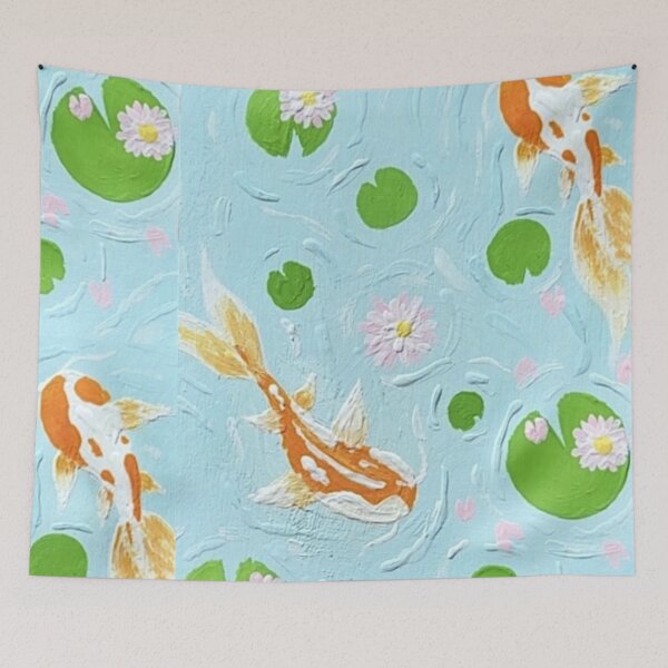 Item preview, Estanque de carpas koi bajo los cerezos en flor designed and sold by Sydney-Sunxhine.