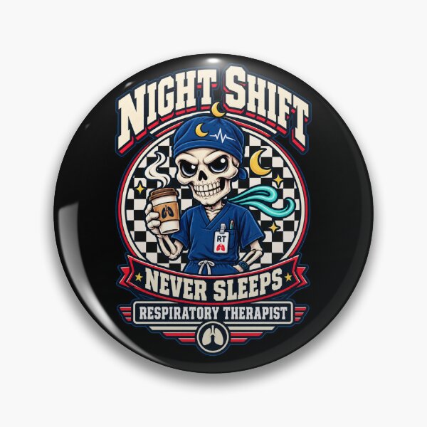 Item preview, Night Shift Respiratory Therapist Skull Skeleton Checkered Halloween RT Design designed and sold by ClinicalHubs.