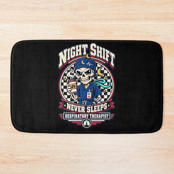 Item preview, Night Shift Respiratory Therapist Skull Skeleton Checkered Halloween RT Design designed and sold by ClinicalHubs.