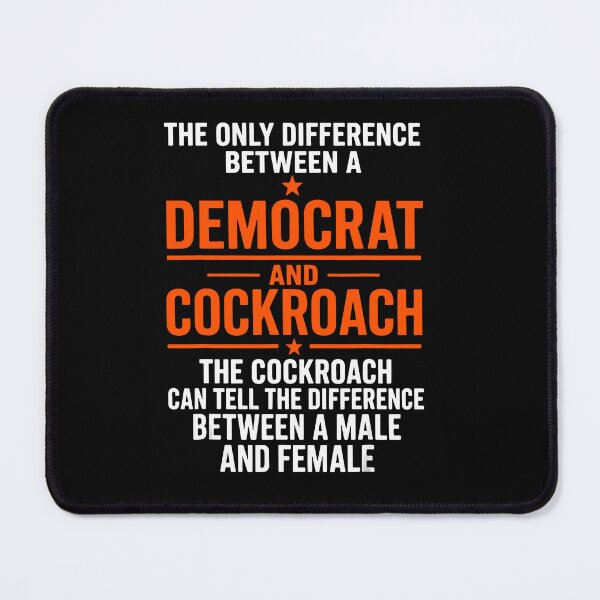 Item preview, The Only Difference Between A Democrat And Cockroach Political Humor Conservative Quote Fan Apparel designed and sold by Sendowart.