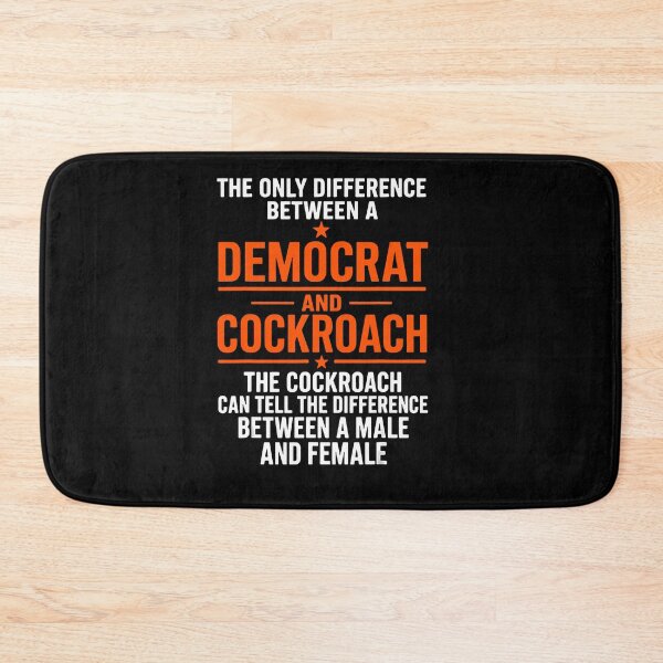 Item preview, The Only Difference Between A Democrat And Cockroach Political Humor Conservative Quote Fan Apparel designed and sold by Sendowart.