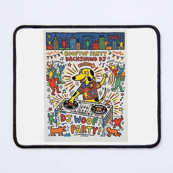 Item preview, Dachshund Vinyl DJ designed and sold by PictoVibe.