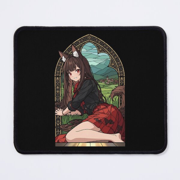Item preview, Holo Spice and Wolf Countryside Stained Glass Portrait designed and sold by mildaclairmo.