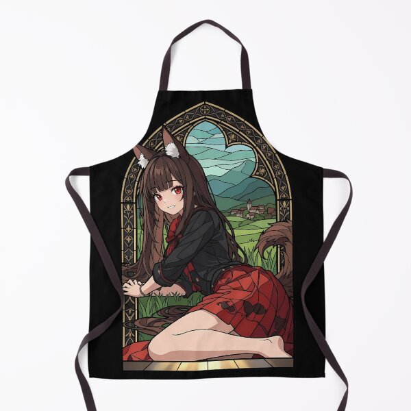 Item preview, Holo Spice and Wolf Countryside Stained Glass Portrait designed and sold by mildaclairmo.