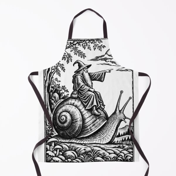 Item preview, Medieval Wizard Snail Rider – Vintage Woodcut Fantasy Art designed and sold by AmiGraph.