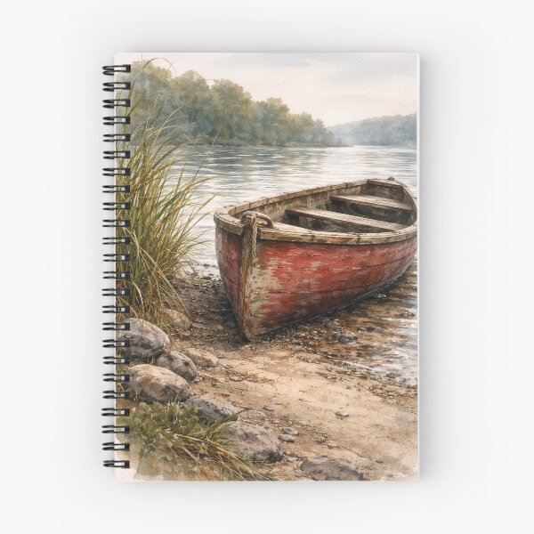Item preview, Red Boat in Marsh designed and sold by Haleema Rauf.