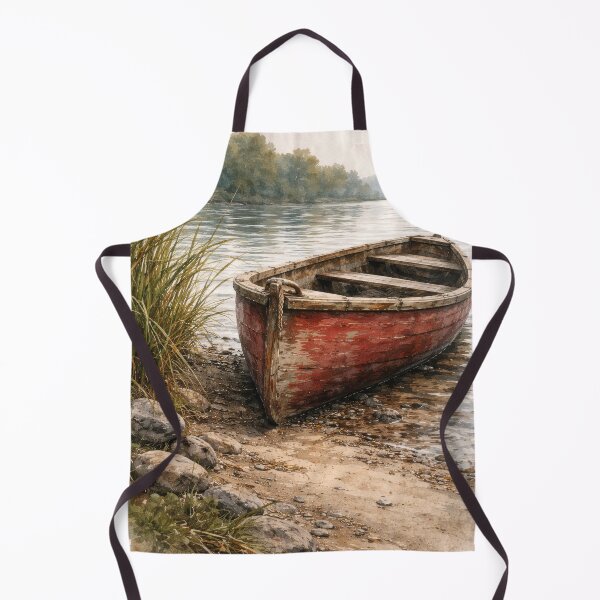 Item preview, Red Boat in Marsh designed and sold by Haleema Rauf.