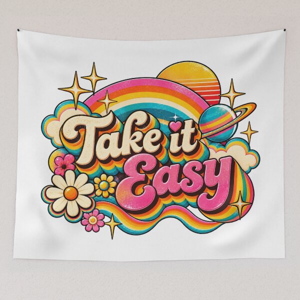 Item preview, Take It Easy – Groovy Retro Rainbow 70s Vibes designed and sold by sweta_r.art.