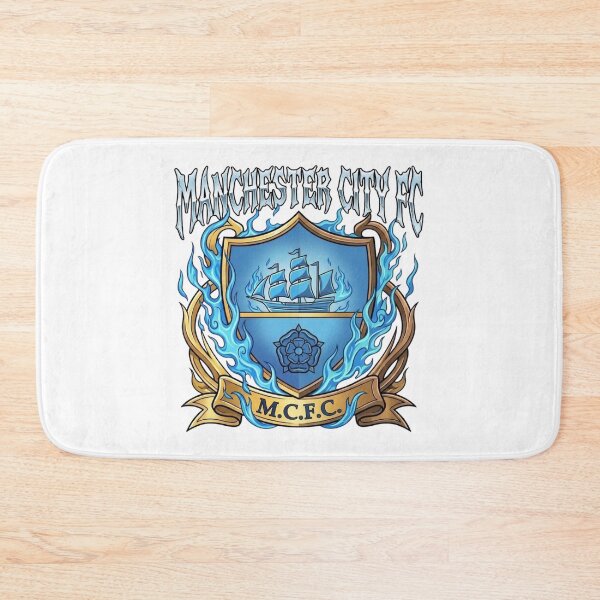 Item preview, Manchester City FC Blue Fire Shield Emblem designed and sold by annaarthk.