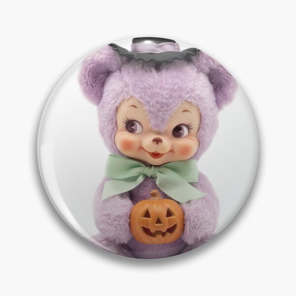 Item preview, Autumn Fall Kitsch Purple Bear Vintage Halloween designed and sold by knickeryknackry.