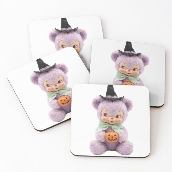 Item preview, Autumn Fall Kitsch Purple Bear Vintage Halloween designed and sold by knickeryknackry.