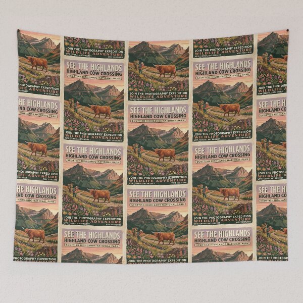 Item preview, Highland Cow Mountain Photographer designed and sold by PictoVibe.