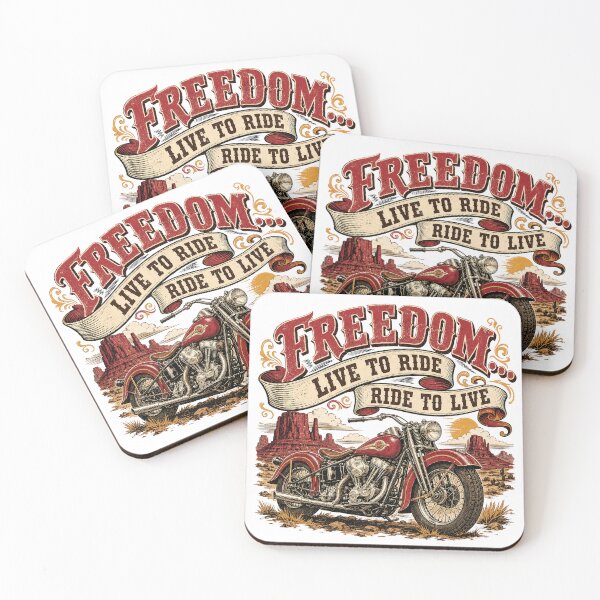 Item preview, Freedom – Live to Ride, Ride to Live Vintage Motorcycle designed and sold by Classic Chaos Creations.