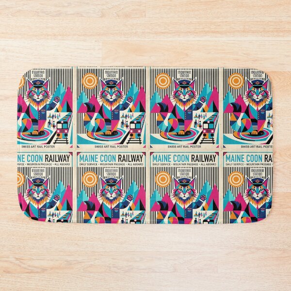 Item preview, Maine Coon Train Conductor designed and sold by PictoVibe.