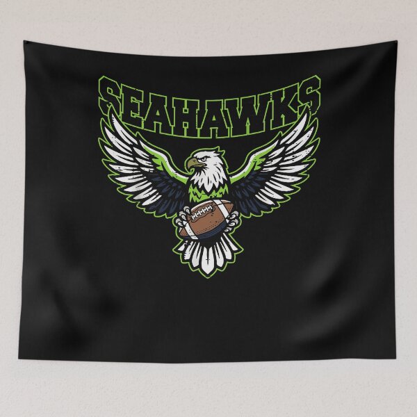 Item preview, Seahawks Eagle Holding Football Green Blue Wings NFL Seattle Football Fan Apparel designed and sold by Sendowart.