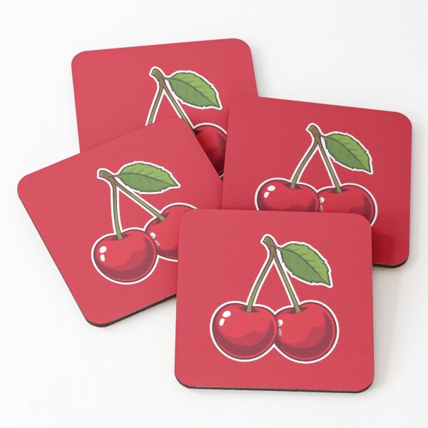 Item preview, cute duo red shiny summer cherry  designed and sold by StickItToo.