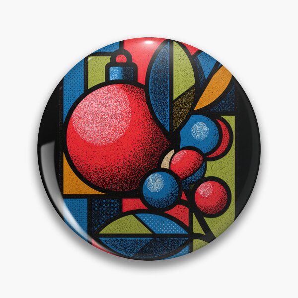 Item preview, Stained Glass Christmas Ornament with Winter Berries designed and sold by colorful-white.