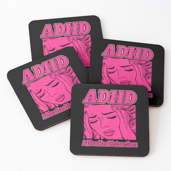 Item preview, ADHD A Diva Has Distractions Pink Retro Comic Woman Quote Awareness Fan Apparel designed and sold by Sendowart.