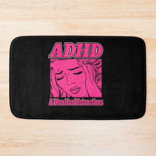 Item preview, ADHD A Diva Has Distractions Pink Retro Comic Woman Quote Awareness Fan Apparel designed and sold by Sendowart.