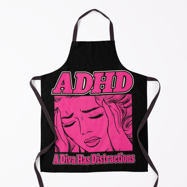 Item preview, ADHD A Diva Has Distractions Pink Retro Comic Woman Quote Awareness Fan Apparel designed and sold by Sendowart.