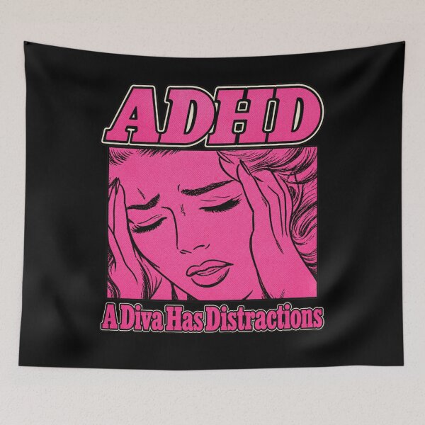 Item preview, ADHD A Diva Has Distractions Funny Retro Diva designed and sold by KristenSabol.