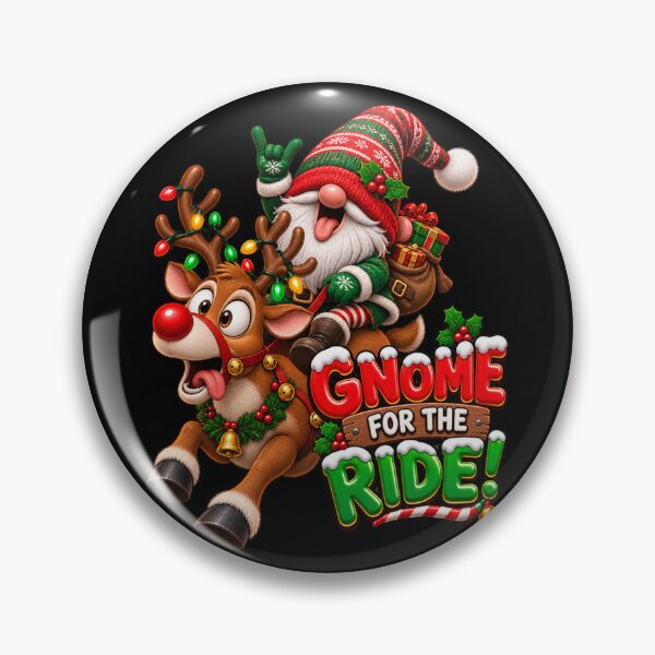 Item preview, Funny Christmas Gnome Riding Reindeer Gnome For The Ride designed and sold by StaticEmpire.