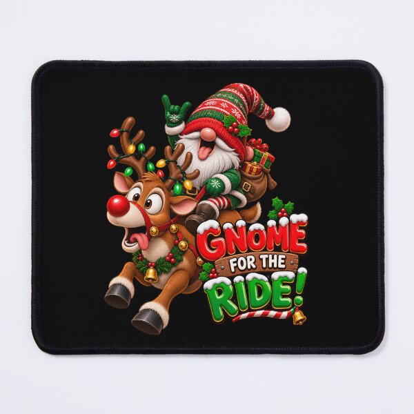 Item preview, Funny Christmas Gnome Riding Reindeer Gnome For The Ride designed and sold by StaticEmpire.