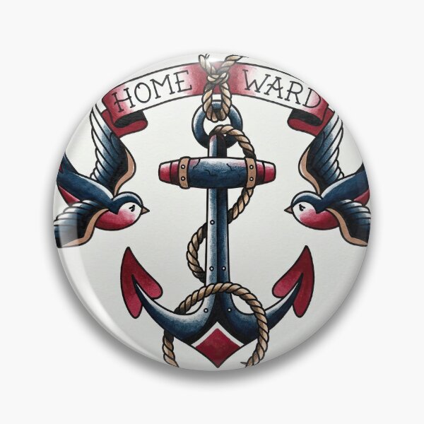 Item preview, Traditional Nautical Anchor and Swallow Tattoo designed and sold by Rahat3344.