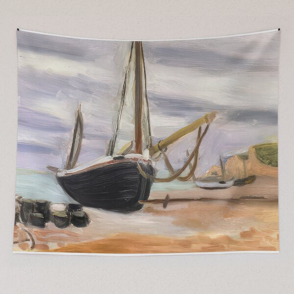 Item preview, Boats at etretat 1920 designed and sold by VeilOfPigments.
