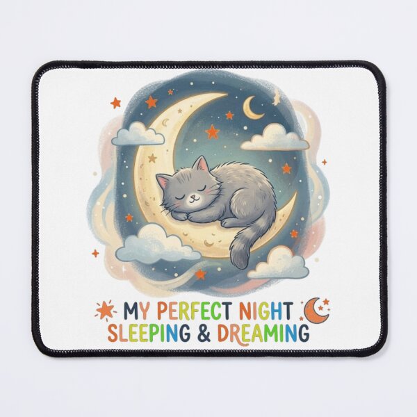 Item preview, My Perfect Night Sleeping And Dreaming Cute Sleeping Cat designed and sold by Salma.Store.