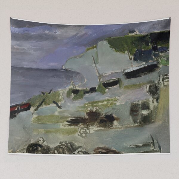 Item preview, Boats on the beach etretat 1920 designed and sold by VeilOfPigments.