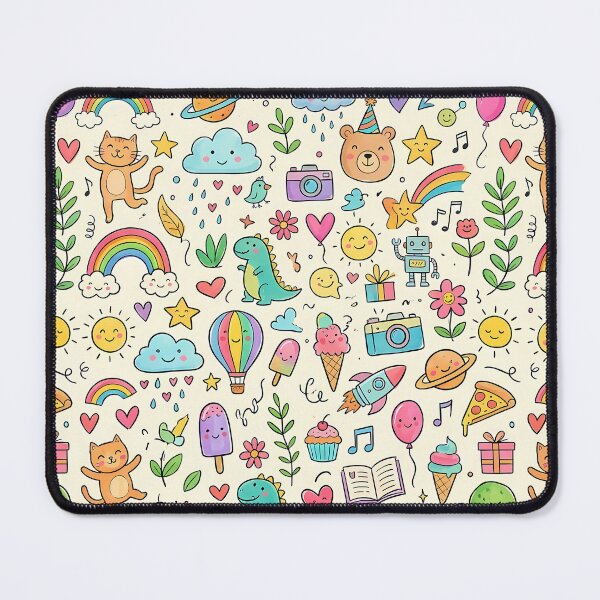 Item preview, Rainbow Cute Hand Drawn Doodle Seamless Pattern Collection designed and sold by ART ATTACK ZONE.