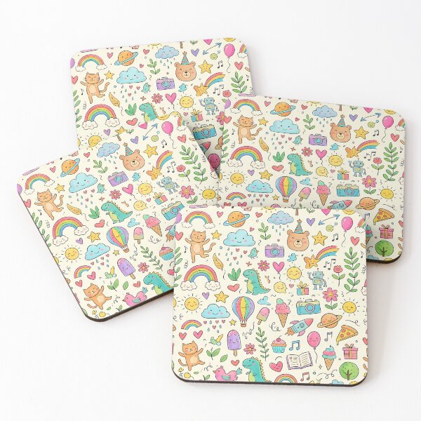 Item preview, Rainbow Cute Hand Drawn Doodle Seamless Pattern Collection designed and sold by ART ATTACK ZONE.