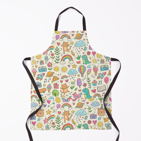 Item preview, Rainbow Cute Hand Drawn Doodle Seamless Pattern Collection designed and sold by ART ATTACK ZONE.