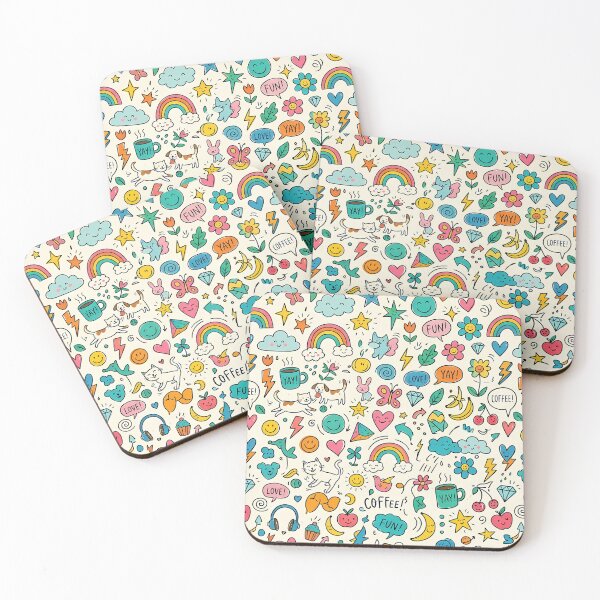 Item preview, Fun Cute Hand Drawn Doodle Seamless Pattern Collection designed and sold by ART ATTACK ZONE.