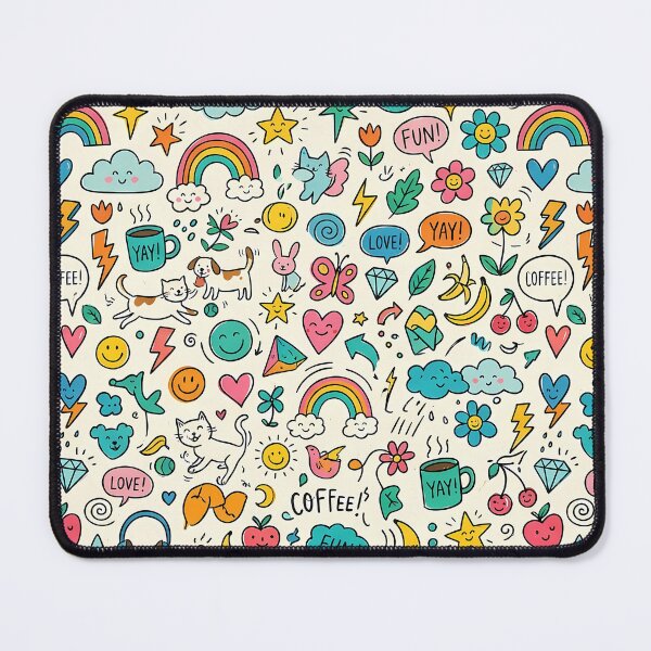 Item preview, Fun Cute Hand Drawn Doodle Seamless Pattern Collection designed and sold by ART ATTACK ZONE.