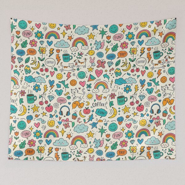 Item preview, Fun Cute Hand Drawn Doodle Seamless Pattern Collection designed and sold by ART ATTACK ZONE.