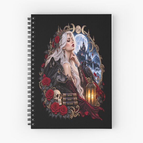Item preview, Gothic Queen and Black Wolf – Dark Fantasy Portrait designed and sold by TroviTutto.