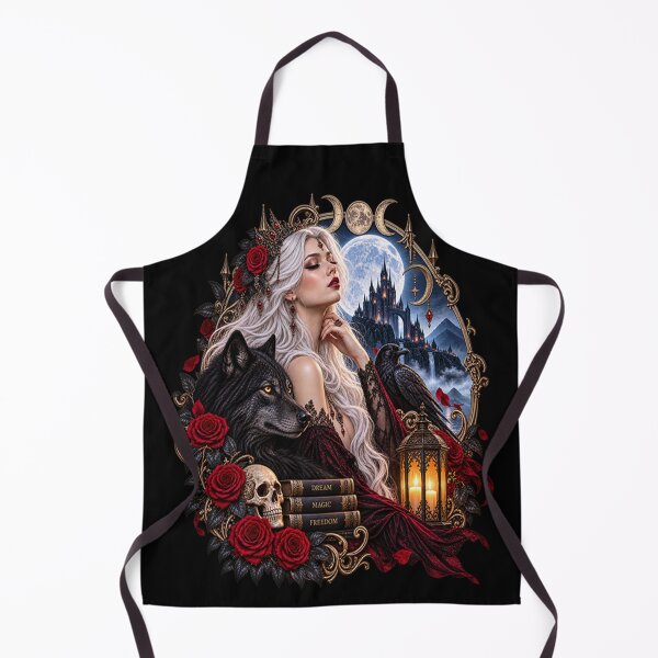 Item preview, Gothic Queen and Black Wolf – Dark Fantasy Portrait designed and sold by TroviTutto.