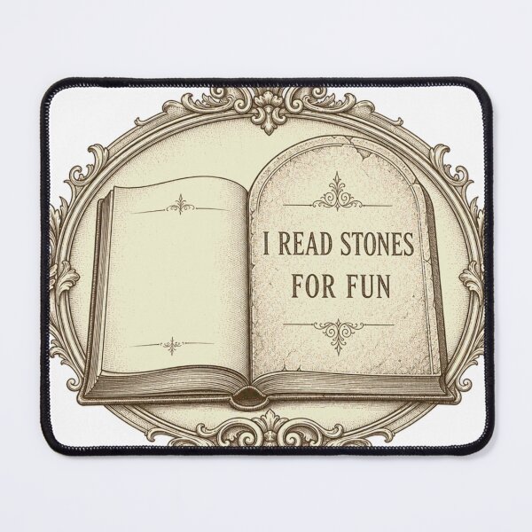 Item preview, I Read Stones For Fun Taphophile Book Emblem designed and sold by BoosterShop.