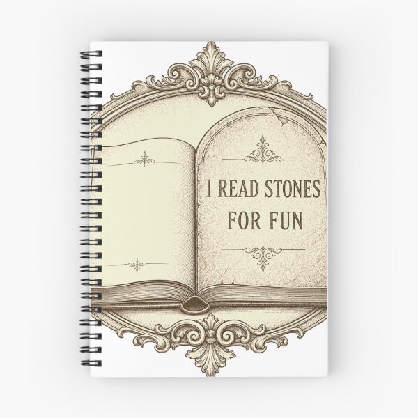 Item preview, I Read Stones For Fun Taphophile Book Emblem designed and sold by BoosterShop.